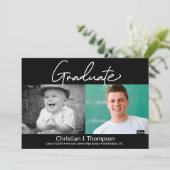 Graduate Then and Now High School Grad Foto Ankündigung (Stehend Vorderseite)