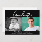 Graduate Then and Now High School Grad Foto Ankündigung (Vorne/Hinten)