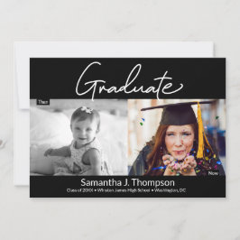 Graduate Then and Now High School Grad Foto Ankündigung