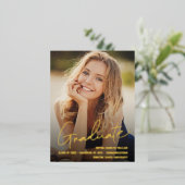 Graduate Trendy Script Overlay Benutzerdefiniertes Folien Feiertagspostkarte (Stehend vorne)