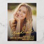 Graduate Trendy Script Overlay Benutzerdefiniertes Folien Feiertagspostkarte (Vorderseite)
