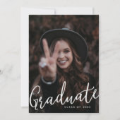 Graduate Two Foto Custom Moderner Abschluss Einladung (Vorderseite)