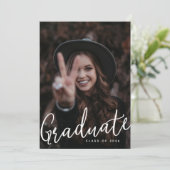Graduate Two Foto Custom Moderner Abschluss Einladung (Stehend Vorderseite)