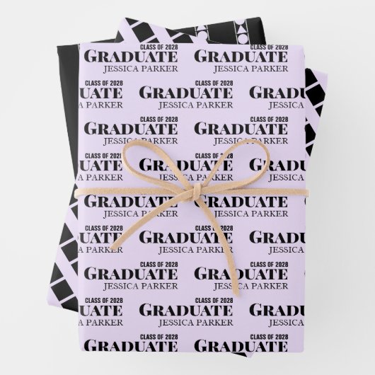 Graduate Typografie Script Geometric Geschenkpapier Set (Beispiel)