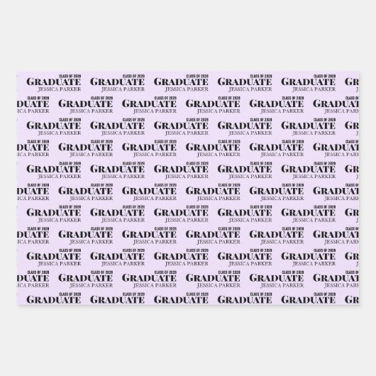 Graduate Typografie Script Geometric Geschenkpapier Set (Vorderseite)