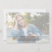 Graduate Typografy Foto Blue Simple Two Foto Einladung (Rückseite)