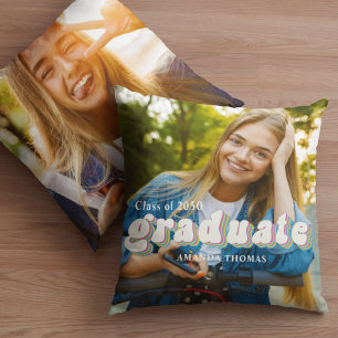 Graduate Typografy Foto Personalisiert Kissen