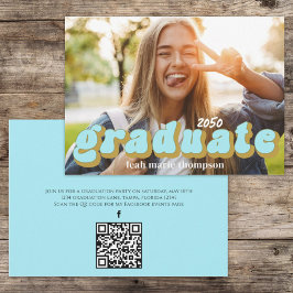 Graduate Typografy Foto QR Code Social Media Einladung