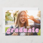 Graduate Typografy Foto QR Code Social Media Einladung (Vorderseite)