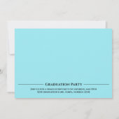Graduate Typografy Foto Simple Blue Fun Retro Einladung (Rückseite)