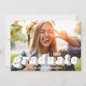 Graduate Typografy Foto Template Modern Retro Einladung (Vorderseite)