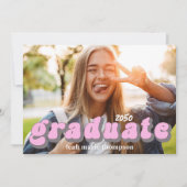 Graduate Typografy Foto Template Stilvoll Retro Einladung (Vorderseite)