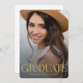 Graduate Typografy Modern Abschluss Ankündigung (Vorne/Hinten)