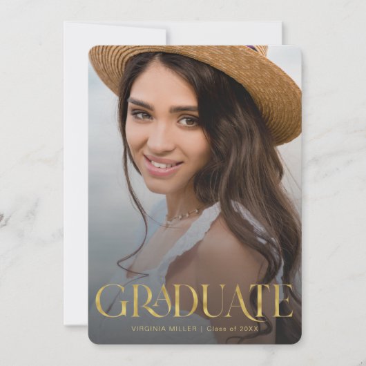 Graduate Typografy Modern Abschluss Ankündigung (Vorderseite)