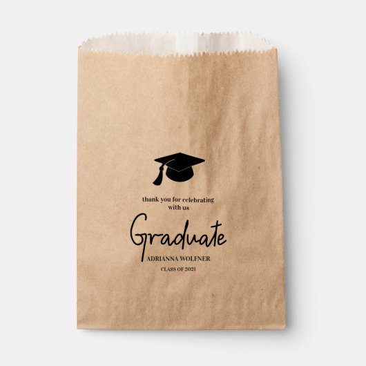 Graduate Typografy Modern Favor Bag Geschenktütchen (Vorderseite)