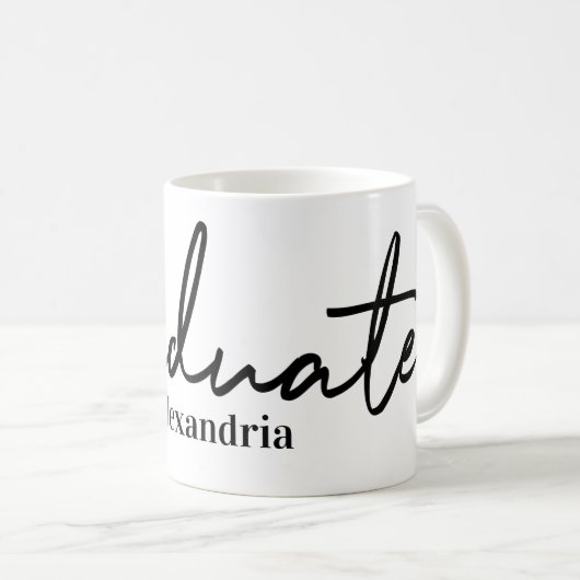 Graduate Typografy & Your Name Class of Tasse (VorderseiteRechts)