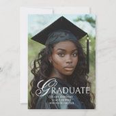 Graduate Unique Typografy Foto Graduation Party Einladung (Vorderseite)