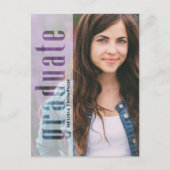 Graduate Vellum Modernes Foto | QR-Code-Website Postkarte (Vorderseite)