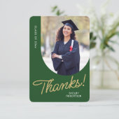 Graduate Vielen Dank, dass Sie Script Arch Foto Dankeskarte (Stehend Vorderseite)