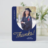 Graduate Vielen Dank, dass Sie Script Arch Foto Dankeskarte (Stehend Vorderseite)