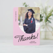 Graduate Vielen Dank, dass Sie Script Arch Foto Dankeskarte (Stehend Vorderseite)