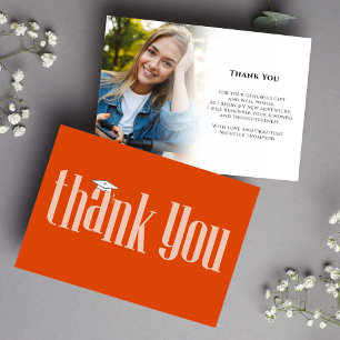 Graduate Vielen Dank Foto Orange Dankeskarte