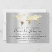 Graduate we Move Wedding Gold Zielkarte Gray Einladung (Vorderseite)