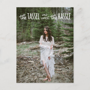 Graduate White Niedlich Script   Save the Date Fot Ankündigungspostkarte