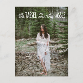 Graduate White Niedlich Script | Save the Date Fot Ankündigungspostkarte