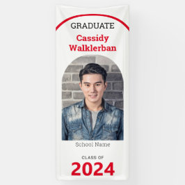 Graduate White Red Foto Abschluss Banner