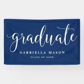 Graduate White Script | Benutzerdefinierte Hinterg Banner (Horizontal)