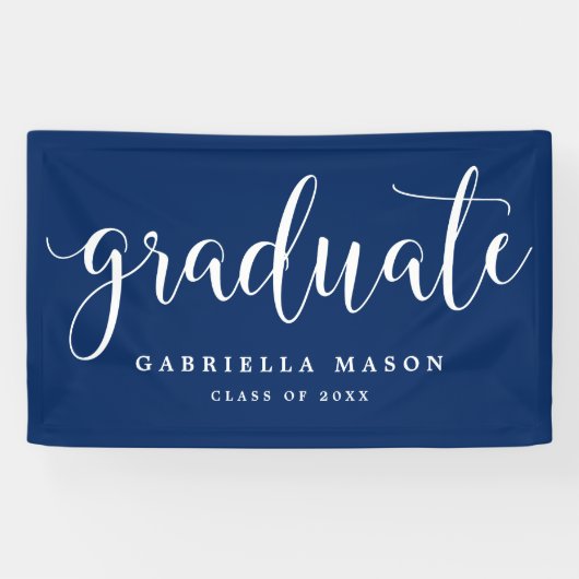 Graduate White Script | Benutzerdefinierte Hinterg Banner (Horizontal)