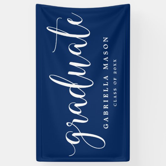 Graduate White Script | Benutzerdefinierte Hinterg Banner (Vertikal)