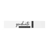 Graduate White Script | Klassischer Keepake mit de Einladungsbanderole (Flach)