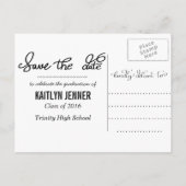 Graduate White Typografy | Save the Date Foto Ankündigungspostkarte (Rückseite)
