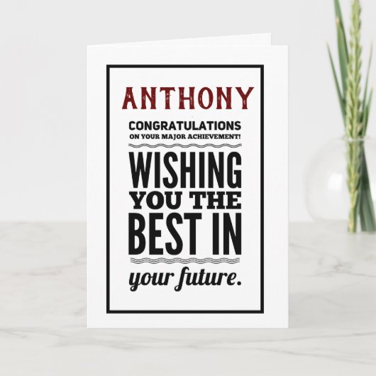 Graduate Wish Herzlichen Glückwunsch Karte (Vorderseite)