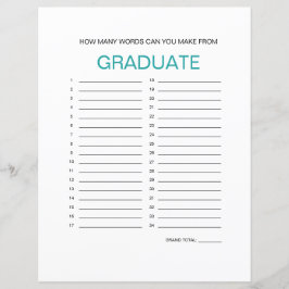 "Graduate" Word Maker Game