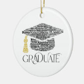 Graduate Words Graduation Cap Party Keramik Ornament (Links)