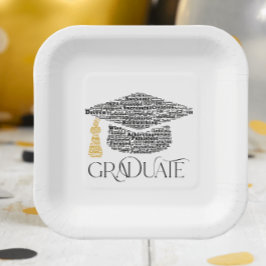 Graduate Words Graduation Cap Party Pappteller