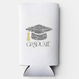 Graduate Words Graduation Cap Party Selters Dosenkühler