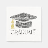 Graduate Words Graduation Cap Party Serviette (Vorderseite)