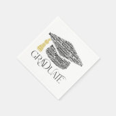 Graduate Words Graduation Cap Party Serviette (Ecke)
