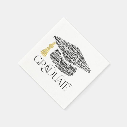 Graduate Words Graduation Cap Party Serviette (Ecke)