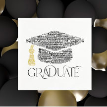 Graduate Words Graduation Cap Party