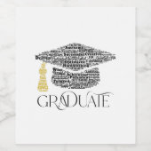 Graduate Words Graduation Party Weinetikett (Einzelnes Label)