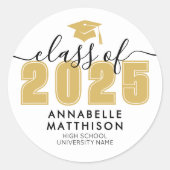 Graduate Yellow Abschluss Runder Aufkleber (Vorderseite)