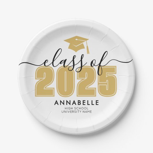 Graduate Yellow Graduation Party Pappteller (Vorderseite)