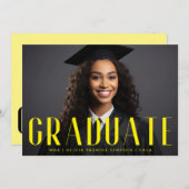 Graduate Yellow MBA Overlay Modernes Foto Ankündigung (Vorne/Hinten)