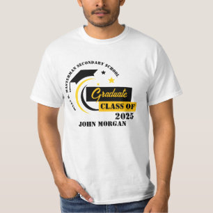 Graduate Yellow Schwarz-weiß Abschluss T-Shirt
