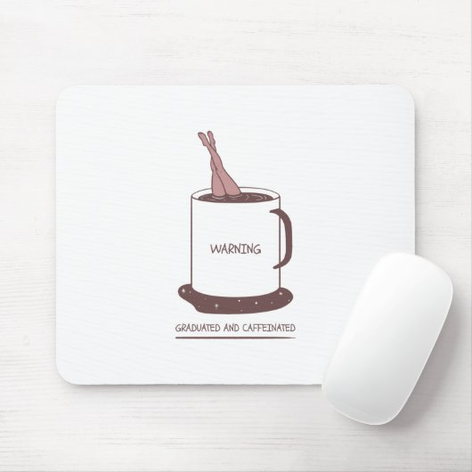 Graduated And Caffeinated Mousepad (Mit Mouse)